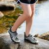 imageStelle Girls Boys Water Shoes Aqua Socks with Adjustable Laces Quick Drying Beach Sports Non Slip Swimming Hiking ShoesGrey