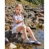 imageStelle Girls Boys Water Shoes Aqua Socks with Adjustable Laces Quick Drying Beach Sports Non Slip Swimming Hiking ShoesLight Purple