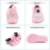 imageStelle Girls Boys Water Shoes Aqua Socks with Adjustable Laces Quick Drying Beach Sports Non Slip Swimming Hiking ShoesPink