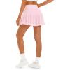 imageStelle Womens High Waist Skorts Ruffle Hem Flowy Skirts Mini Tiered Short Skirt Casual SummerBallet Pink