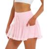 imageStelle Womens High Waist Skorts Ruffle Hem Flowy Skirts Mini Tiered Short Skirt Casual SummerBallet Pink