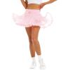 imageStelle Womens High Waist Skorts Ruffle Hem Flowy Skirts Mini Tiered Short Skirt Casual SummerBallet Pink