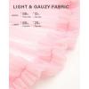 imageStelle Womens High Waist Skorts Ruffle Hem Flowy Skirts Mini Tiered Short Skirt Casual SummerBallet Pink