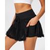 imageStelle Womens High Waist Skorts Ruffle Hem Flowy Skirts Mini Tiered Short Skirt Casual SummerBlack