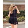imageStelle Womens High Waist Skorts Ruffle Hem Flowy Skirts Mini Tiered Short Skirt Casual SummerBlack
