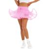 imageStelle Womens High Waist Skorts Ruffle Hem Flowy Skirts Mini Tiered Short Skirt Casual SummerCotton Candy