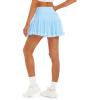imageStelle Womens High Waist Skorts Ruffle Hem Flowy Skirts Mini Tiered Short Skirt Casual SummerLight Blue