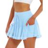 imageStelle Womens High Waist Skorts Ruffle Hem Flowy Skirts Mini Tiered Short Skirt Casual SummerLight Blue