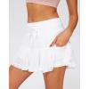 imageStelle Womens High Waist Skorts Ruffle Hem Flowy Skirts Mini Tiered Short Skirt Casual SummerWhite