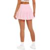 imageStelle Womens Pleated Tennis Skirts High Waisted Ruffle Mini Skirt with Pockets Inner Shorts for Athletic Sports RunningBallet Pink
