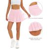 imageStelle Womens Pleated Tennis Skirts High Waisted Ruffle Mini Skirt with Pockets Inner Shorts for Athletic Sports RunningBallet Pink