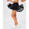 imageStelle Womens Pleated Tennis Skirts High Waisted Ruffle Mini Skirt with Pockets Inner Shorts for Athletic Sports RunningBlack