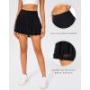 imageStelle Womens Pleated Tennis Skirts High Waisted Ruffle Mini Skirt with Pockets Inner Shorts for Athletic Sports RunningBlack