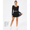 imageStelle Womens Pleated Tennis Skirts High Waisted Ruffle Mini Skirt with Pockets Inner Shorts for Athletic Sports RunningBlack