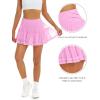 imageStelle Womens Pleated Tennis Skirts High Waisted Ruffle Mini Skirt with Pockets Inner Shorts for Athletic Sports RunningCotton Candy