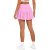 imageStelle Womens Pleated Tennis Skirts High Waisted Ruffle Mini Skirt with Pockets Inner Shorts for Athletic Sports RunningCotton Candy