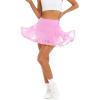 imageStelle Womens Pleated Tennis Skirts High Waisted Ruffle Mini Skirt with Pockets Inner Shorts for Athletic Sports RunningCotton Candy