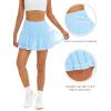 imageStelle Womens Pleated Tennis Skirts High Waisted Ruffle Mini Skirt with Pockets Inner Shorts for Athletic Sports RunningLight Blue