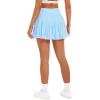 imageStelle Womens Pleated Tennis Skirts High Waisted Ruffle Mini Skirt with Pockets Inner Shorts for Athletic Sports RunningLight Blue