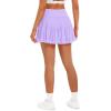 imageStelle Womens Pleated Tennis Skirts High Waisted Ruffle Mini Skirt with Pockets Inner Shorts for Athletic Sports RunningLilac