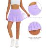 imageStelle Womens Pleated Tennis Skirts High Waisted Ruffle Mini Skirt with Pockets Inner Shorts for Athletic Sports RunningLilac