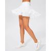 imageStelle Womens Pleated Tennis Skirts High Waisted Ruffle Mini Skirt with Pockets Inner Shorts for Athletic Sports RunningWhite