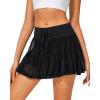 imageStelle Womens High Waist Skorts Ruffle Hem Flowy Skirts Mini Tiered Short Skirt Casual SummerBlack