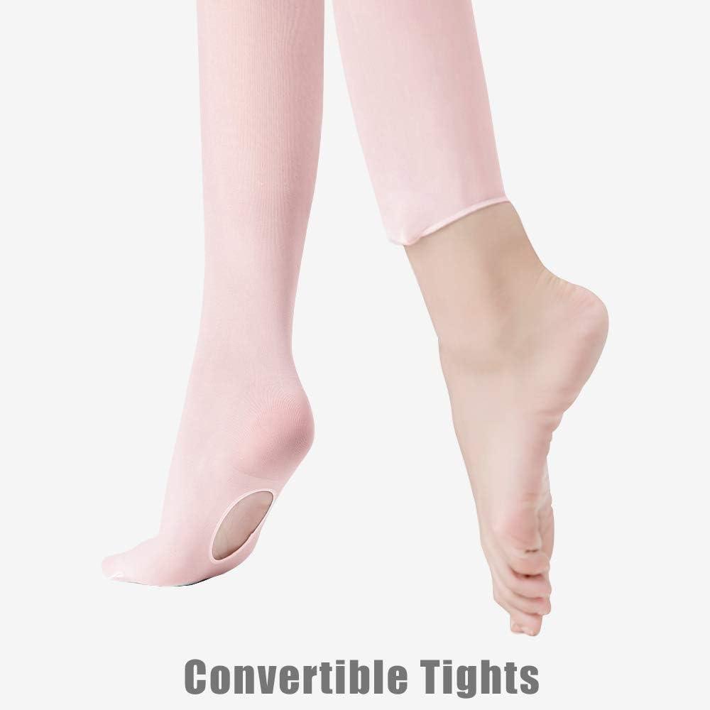 imageStelle Girls Women Ballet Dance Convertible Tights Ultra Soft Pro Transition Tights2pair Ballet Pink1pair Tan