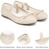 imageStelle Girls Glitter Dress Shoes Flower Wedding Mary Jane Ballet Flats with Strap ToddlerLittleBig KidsChampagne