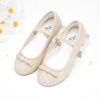 imageStelle Girls Glitter Dress Shoes Flower Wedding Mary Jane Ballet Flats with Strap ToddlerLittleBig KidsChampagne