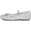 imageStelle Girls Glitter Dress Shoes Flower Wedding Mary Jane Ballet Flats with Strap ToddlerLittleBig KidsSilver