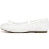 imageStelle Girls Glitter Dress Shoes Flower Wedding Mary Jane Ballet Flats with Strap ToddlerLittleBig KidsWhite