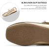 imageStelle Girls Wedding Dress Shoes Ballet Flats Flower Party Mary Jane with Beaded Straps ToddlerLittleBig KidsGold
