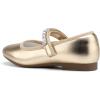 imageStelle Girls Wedding Dress Shoes Ballet Flats Flower Party Mary Jane with Beaded Straps ToddlerLittleBig KidsGold