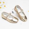 imageStelle Girls Wedding Dress Shoes Ballet Flats Flower Party Mary Jane with Beaded Straps ToddlerLittleBig KidsGold