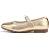 imageStelle Girls Wedding Dress Shoes Ballet Flats Flower Party Mary Jane with Beaded Straps ToddlerLittleBig KidsGold