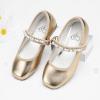 imageStelle Girls Wedding Dress Shoes Ballet Flats Flower Party Mary Jane with Beaded Straps ToddlerLittleBig KidsGold