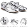 imageStelle Girls Wedding Dress Shoes Ballet Flats Flower Party Mary Jane with Beaded Straps ToddlerLittleBig KidsSilver