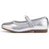 imageStelle Girls Wedding Dress Shoes Ballet Flats Flower Party Mary Jane with Beaded Straps ToddlerLittleBig KidsSilver