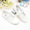 imageStelle Girls Wedding Dress Shoes Ballet Flats Flower Party Mary Jane with Beaded Straps ToddlerLittleBig KidsWhite