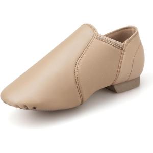 imageStelle Jazz Shoes for Girls and Boys PU Leather SlipOn Jazz Dance Shoes ToddlerLittle KidBig KidTan