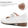 imageStelle Girls Dress Shoes White Mary Jane Ballet Flats Flower School SHOS for Wedding Party ToddlerLittleBig KidWhite