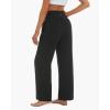 imageStelle Wide Leg Yoga Pants Womens High Waisted Cozy Sweatpants Flowy Sports Athletic Lounge Pants with PocketsBlack