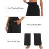 imageStelle Wide Leg Yoga Pants Womens High Waisted Cozy Sweatpants Flowy Sports Athletic Lounge Pants with PocketsBlack
