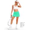 imageStelle Womens Tennis Golf Skirts High Waisted with Pockets Inner Shorts for Athletic Skorts Sports Running PickleballMint Green
