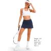 imageStelle Womens Tennis Golf Skirts High Waisted with Pockets Inner Shorts for Athletic Skorts Sports Running PickleballNavy