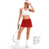 imageStelle Womens Tennis Golf Skirts High Waisted with Pockets Inner Shorts for Athletic Skorts Sports Running PickleballRed