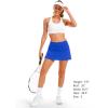 imageStelle Womens Tennis Golf Skirts High Waisted with Pockets Inner Shorts for Athletic Skorts Sports Running PickleballSapphire