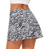 imageStelle Womens Tennis Golf Skirts High Waisted with Pockets Inner Shorts for Athletic Skorts Sports Running PickleballWavy Ink