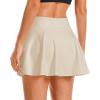 imageStelle Womens Tennis Golf Skirts High Waisted with Pockets Inner Shorts for Athletic Skorts Sports Running PickleballWhite Beige